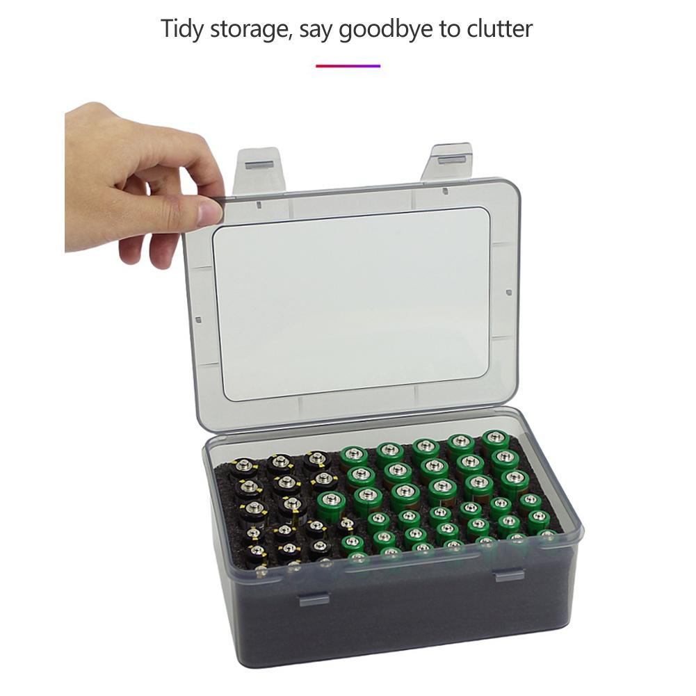 Batterie Aufbewahrungsorganizer Halter Fassung für 72 AA AAA Batterien, Batteriebox Koffer Garagenbehälter Heimschubladenorganisation Spender