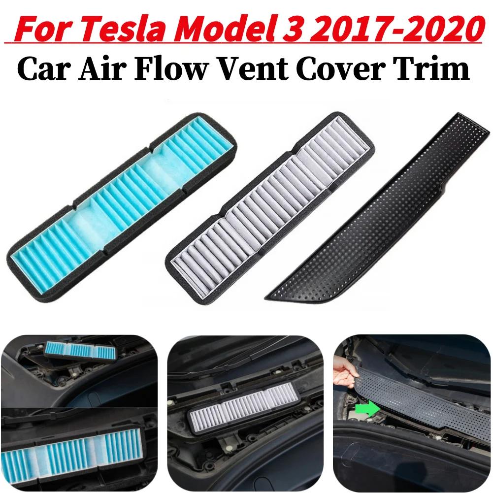 Car Air Intake Grille Cover Atmosphere Flow Vent Protective Cover for Tesla Model 3 2017-2020 Air Conditioning Inlet Filter Part
