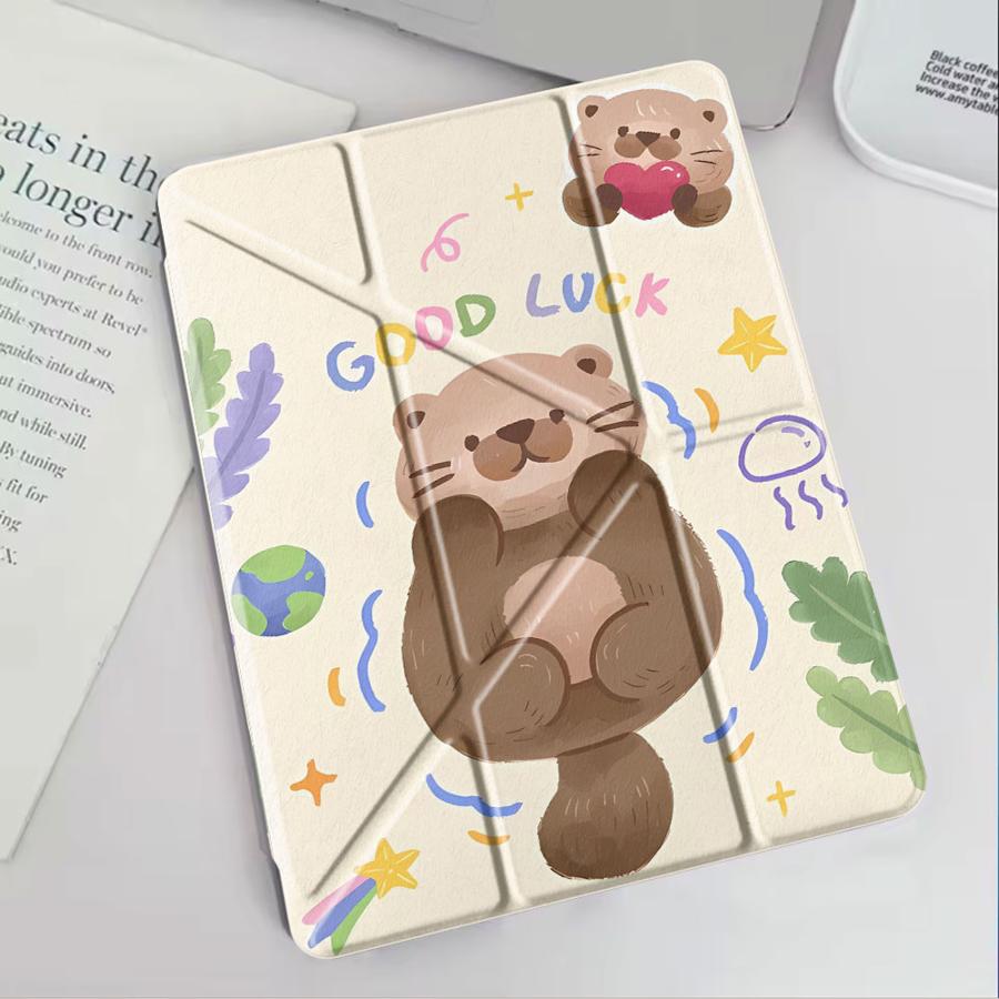 Holder Cover Tablet Case For iPad Pro 2025 Pro 11th 10th 9th 8th 7th 12.9inch Mini 6 7 Air 4 5 M3 M2 1 2 M4 11inch Cute Little