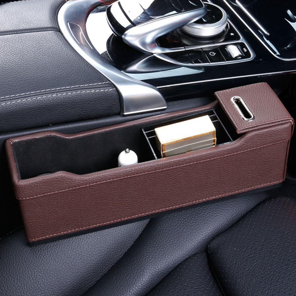 Storage Box Car Organizer Seat Gap PU Case Pocket Car Seat Side Slit