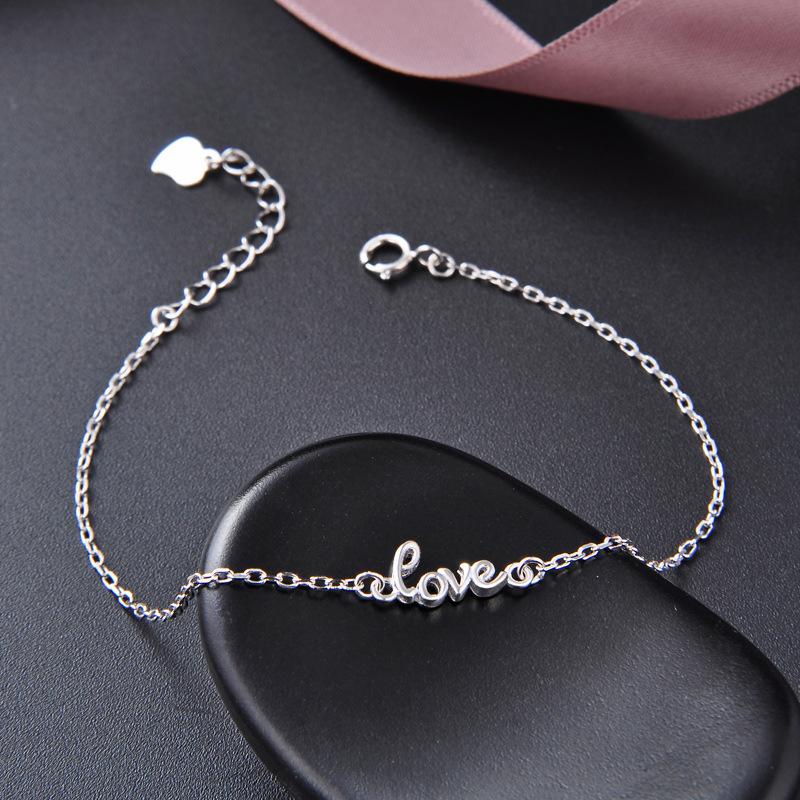 Lindon Women Zircon 925 Sterling Silver Jewelry Geometric Bead Chain Link Bracelet Fashion Fine Wedding Gift for Girlfriend