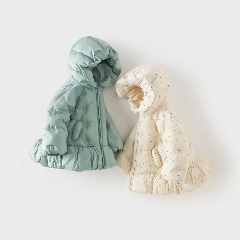 DaveBella Girls' Hooded White Duck Down Puffer Jacket