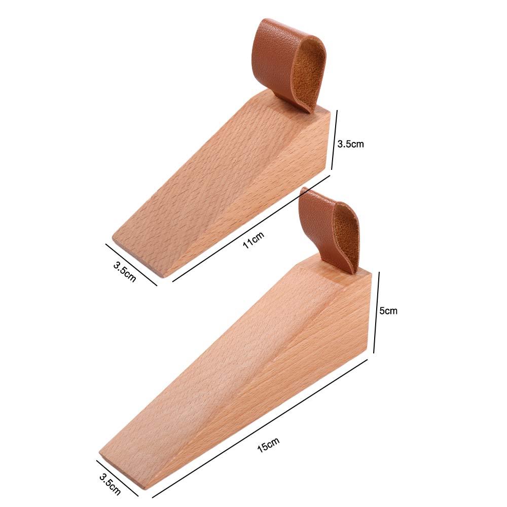 Wood 1Pcs Kitchen Home Leather Rope For Store Dorm Nail-free Wall Protector Door Stopper Non-Slip Stoper Triangular Wedges
