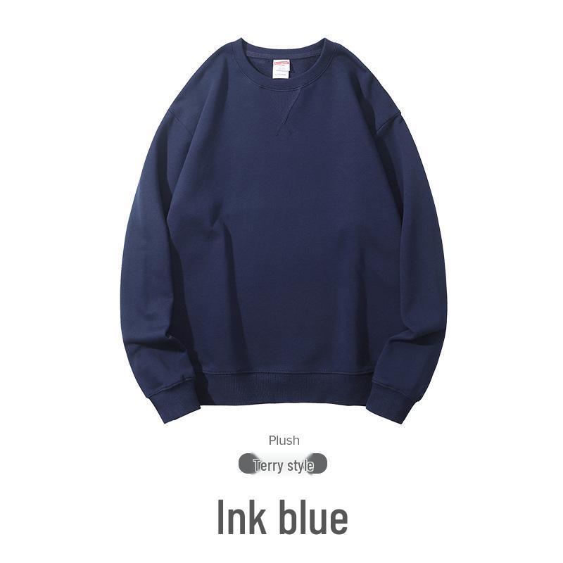 Felpa Girocollo Oversize Pesante da 380g in Puro Cotone, Colore Unito, Stile Primavera/Autunno, con Logo/Testo Personalizzato Stampato.