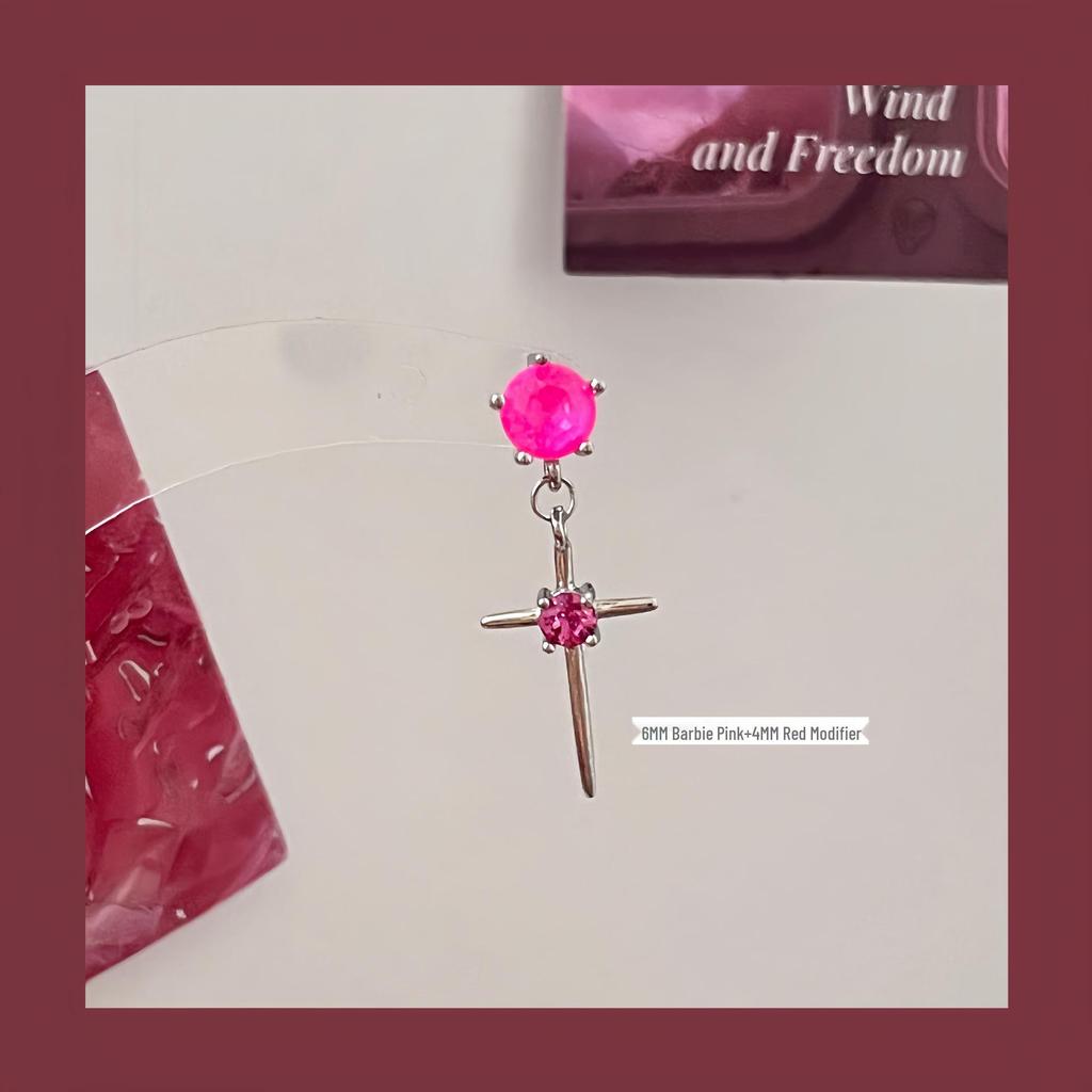 Huazi Diamond Cross Earrings 6+4mm: Versatile Design Jewelry for Women