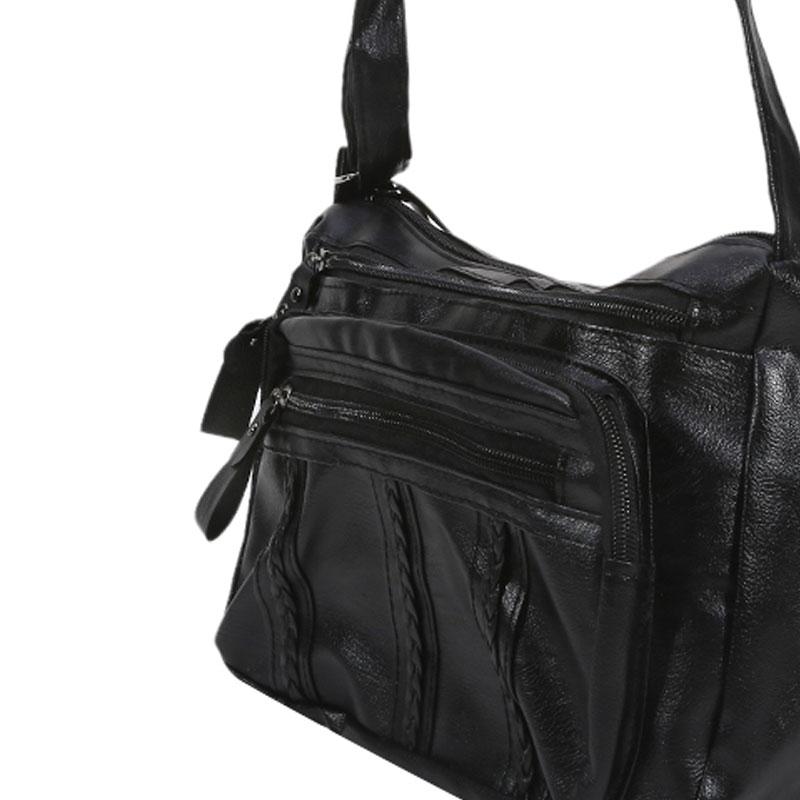 Lightweight Travel Multi-Layer Classic Shoulder Bag Soft Surface Vintage Crossbody Purse for Women