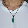 Hexagonal Cone Mesh Pendant Necklace With Natural Opal Gemstones Elegant Portable Jewelry for Women