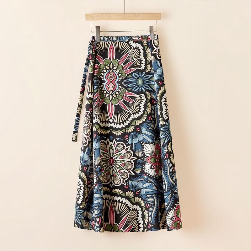 Women's Elegant Printed A-Line Midi Skirt