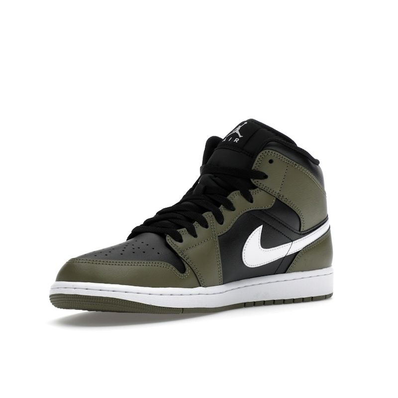 Air Jordan 1 Mid Medium Olive Unisex Sneakers Green Black White DQ8426-092