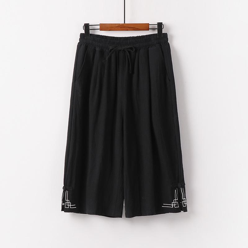 Mysterious Gift Broek Grote Maat Zomer Heren Katoen Lange Grote Maten Wijde Pijpen Linnen Broek Oversized Joggerbroek Mannelijke Plus Size Losse Broek Heren XXXXL