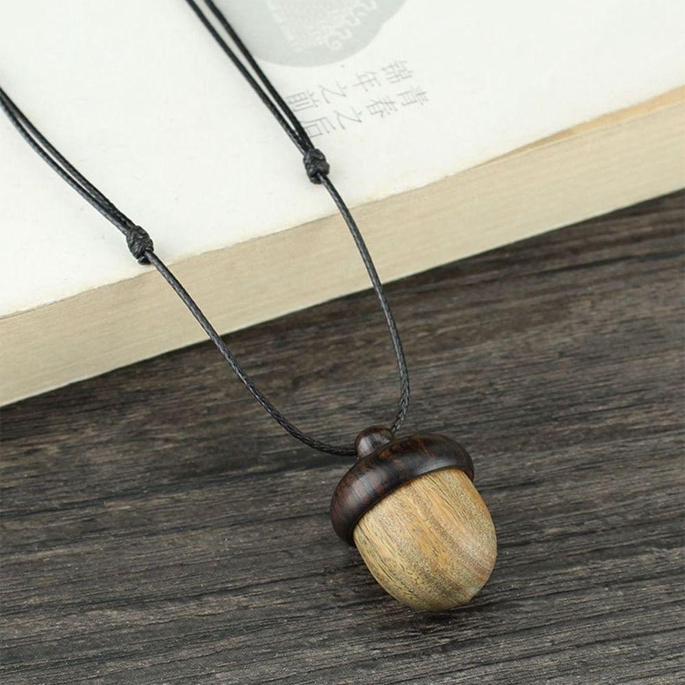 Ethnic Style Women Necklace Female Necklace Gawu Box Long Necklace Braided Rope Ebony Necklace