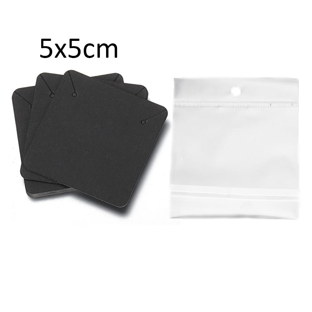 50 Jeux de Cartes pour Boucles d'Oreilles et 50 Pièces de Sacs Cartes d'Exposition pour Colliers Boucles d'Oreilles Sacs Auto-adhésifs Carte en Papier Kraft pour Emballage de Bijoux DIY
