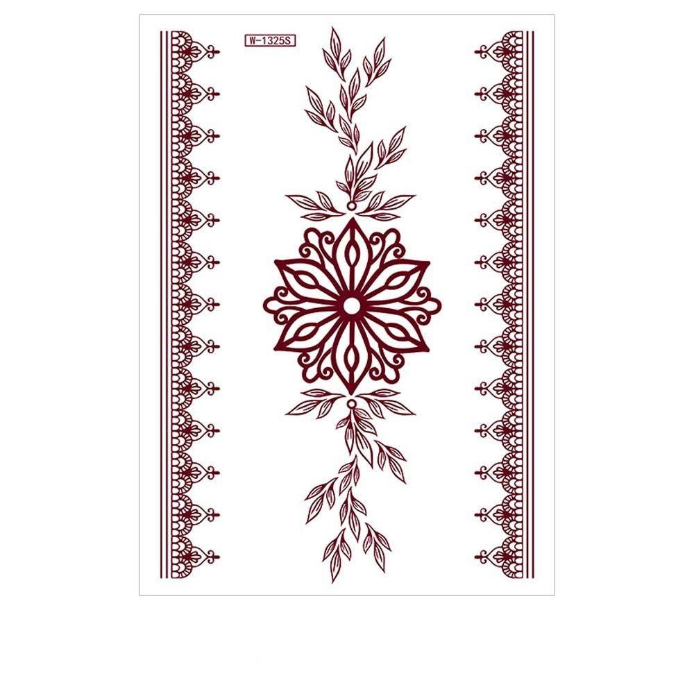 Red Mehndi Stickers Henna Tattoo Stickers Fake Tattoo for Women Red Henna Tattoo Decals  Girls