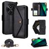 Leather Case For Xiaomi Redmi A4 5G/14C 4G/14R 5G/Poco C75 4G Magnetic Closure Wallet Stand Phone Cover with Crossbody Strap