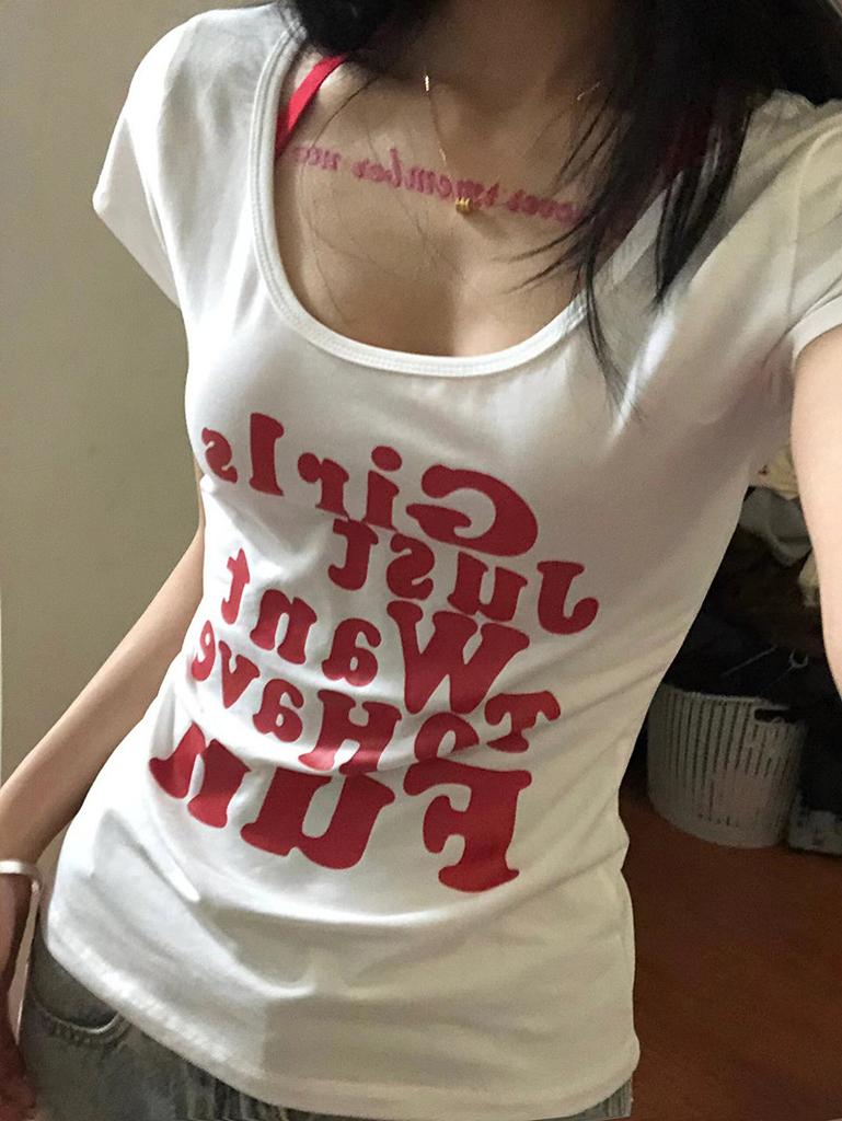 Design sense Korean pure desire Spice Girl short short-sleeved T-shirt women's summer new versatile bottoming shirt top tide