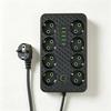 EU Plug Power Strip Multi AC Outlets Socket 2 Meters Extension Cord Overload Protection for Home Office