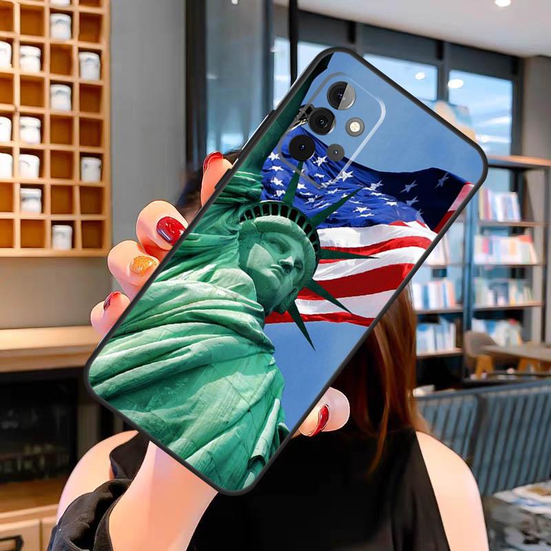 Amerikanische Flagge Freiheitsstatue Hülle Für Samsung Galaxy A33 A06 A05 A16 A26 A36 A56 A32 A52 A15 A53 A13 A34 A54 A14 A35 A55