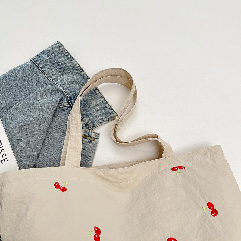 Borsa in Tela Ricamata Borsa Tote Grande Capacità Borsa a Spalla da Pendolare Donna