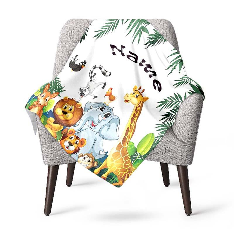 Animal Customize Your Name Blanket Used For Chair Office Sofa Bed Camping Soft And Warm Giving Friends And Relatives Birthday Graduation Gift