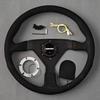 SIBEIKE JDM Montecarlo Black Suede Leather Steering Wheel Sim Racing Sport Steering Wheel