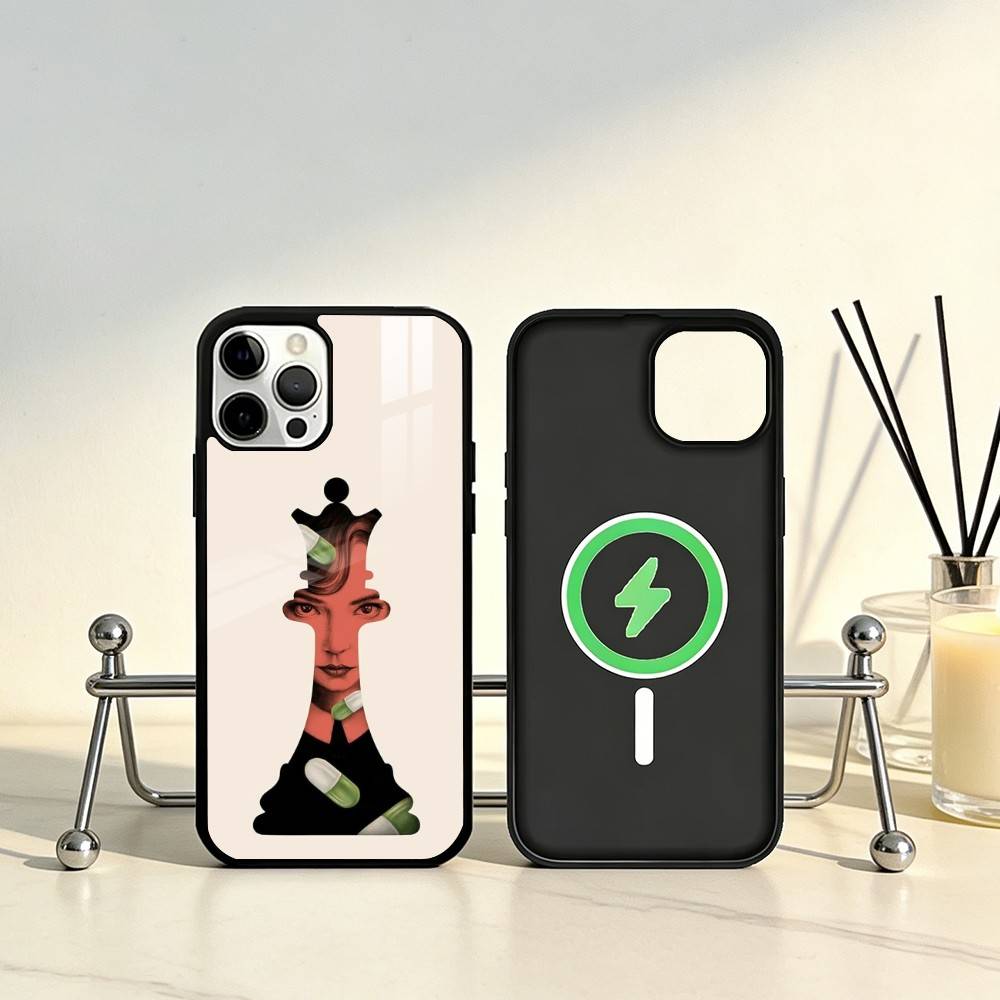 Novel The Q-Queens G-Gambit Phone Case For iPhone17,16,15,14,13,12,11 Plus,Pro Max Magnetic For Magsafe Wireless Charging