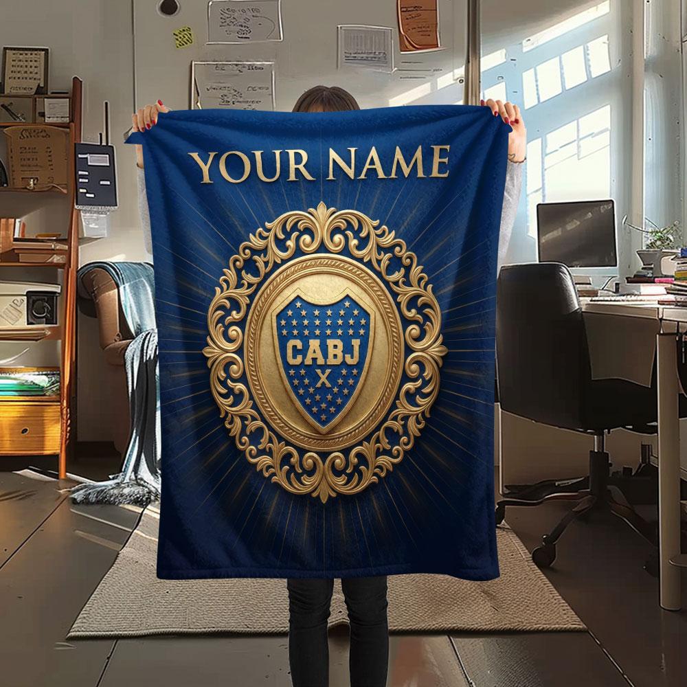 Custom Name,Boca Juniors Printed Flannel Blanket, soft throw for bedroom sofa, washable, Christmas present, great gift.