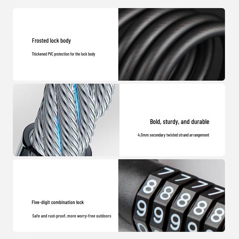 Jingdong JSYH 5-Digit Password Bicycle Cable Lock
