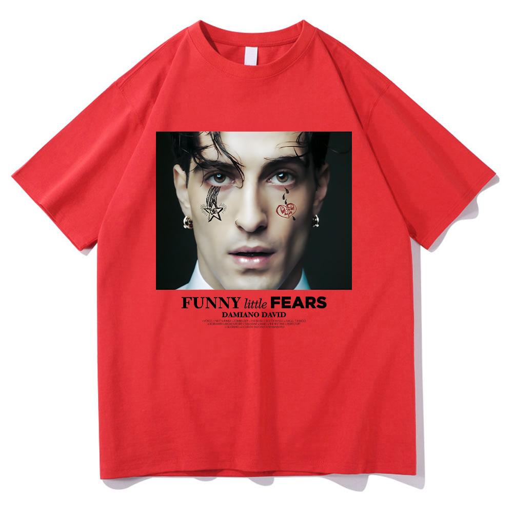 Damiano David Funny Little Fears T Shirt UnisexWomen Harajuku Y2K Aesthetic Summer Tshirt High Quality Vintage Cotton Tees Shirts
