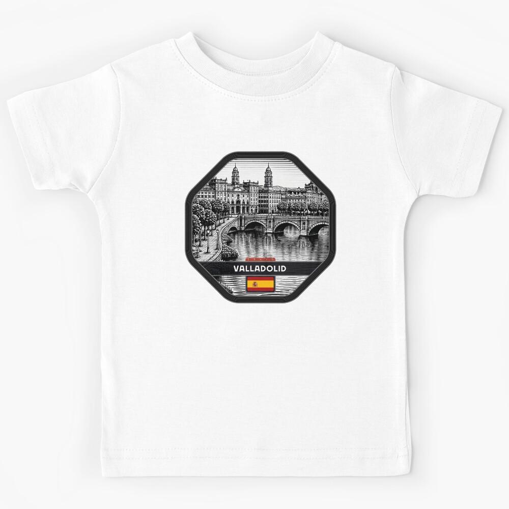 Valladolid Spain Linocut Style Kids T-Shirt 160