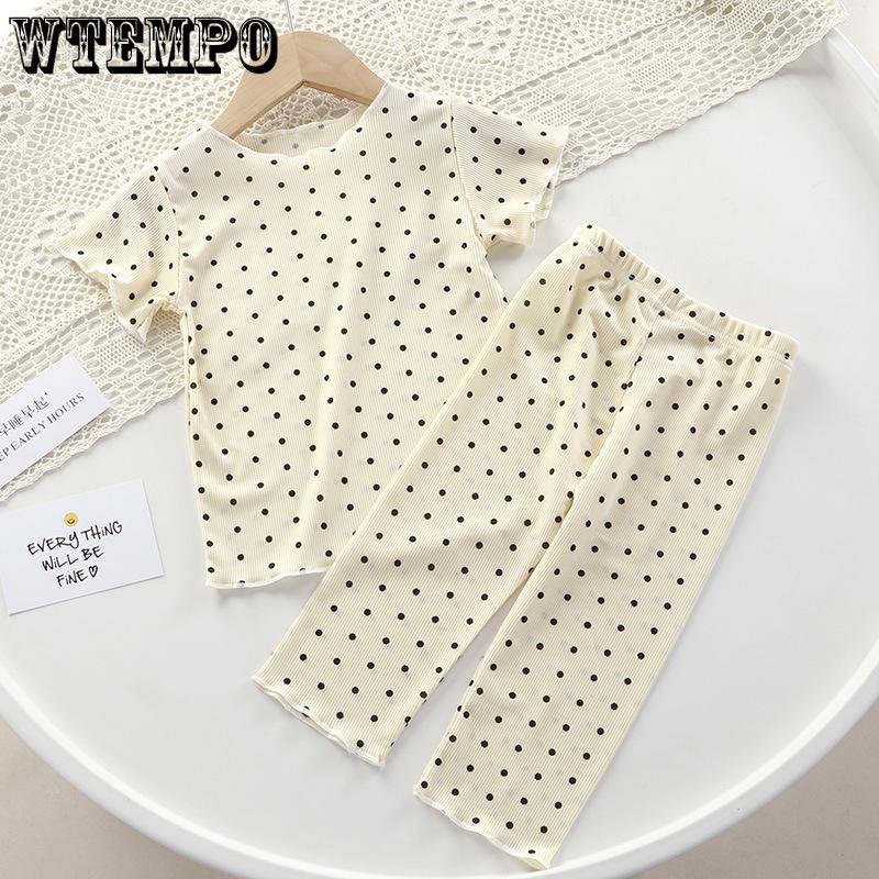 Summer Girls' Short Sleeved Thin Suit Summer Two-piece Set Korean Air-conditioned Suit