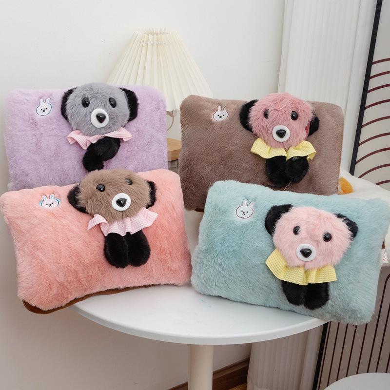 Automatická elektrická plyšová kreslená fľaša na horúcu vodu ohrievač rúk s bezpečnostným vypnutím