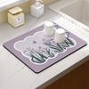 Summer Fruit Flower Kitchen Drainage Mat Retro Style Tableware Drying Mat Absorbent Meal Mat Drainage Tableware Mat Accessories