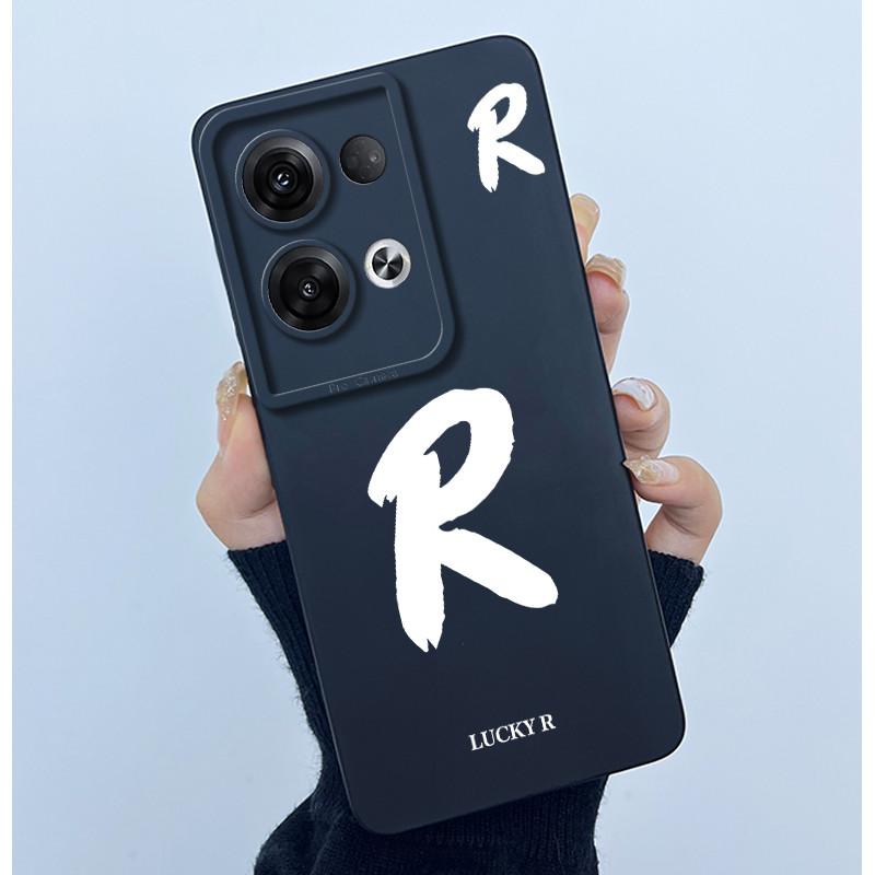 For OPPO Reno 8 Pro 5G Reno8 Reno8 Pro Plus Shockproof Phone Case Lucky Initial Letter Casing Silicone Soft Matte Back Cover