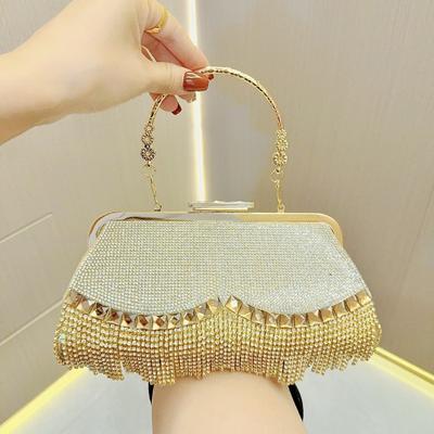 Borsa di Strass Abito da Sera, Pochette da Banchetto Borsa Incrostata di Diamanti Socialite a Tracolla a Mano Borsa da Cena
