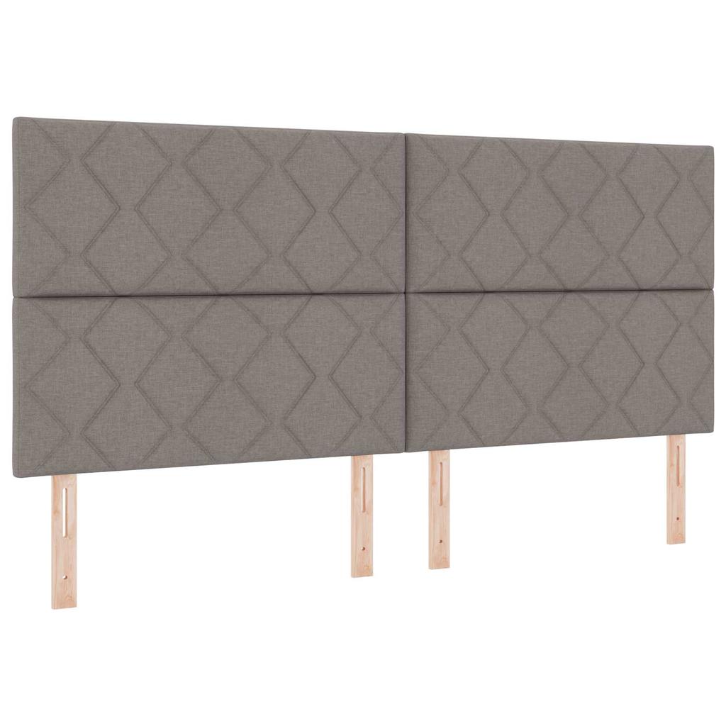 Box Spring Bed with Mattress Taupe 200 x 200 cm Fabric