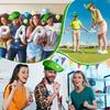 Funny Golfer Beret Hat Golf Theme Party Headwear With Golf Ball Flag Course Man Woman Novelty Costume Hat Party Accessories