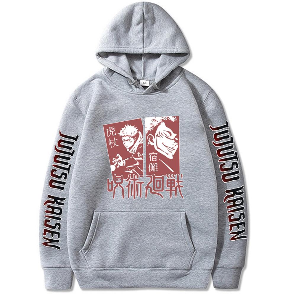 Jujutsu Kaisen Anime Graphic Printed Hoodies Vintage Oversized Hooded Sweatshirt Long Sleeves Hoodie Men Women Clothes