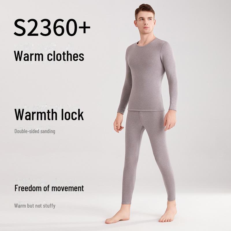 Delong Men's LED Silk Cashmere Thermal Underwear Set - Antibacterial, Warm Autumn Suit