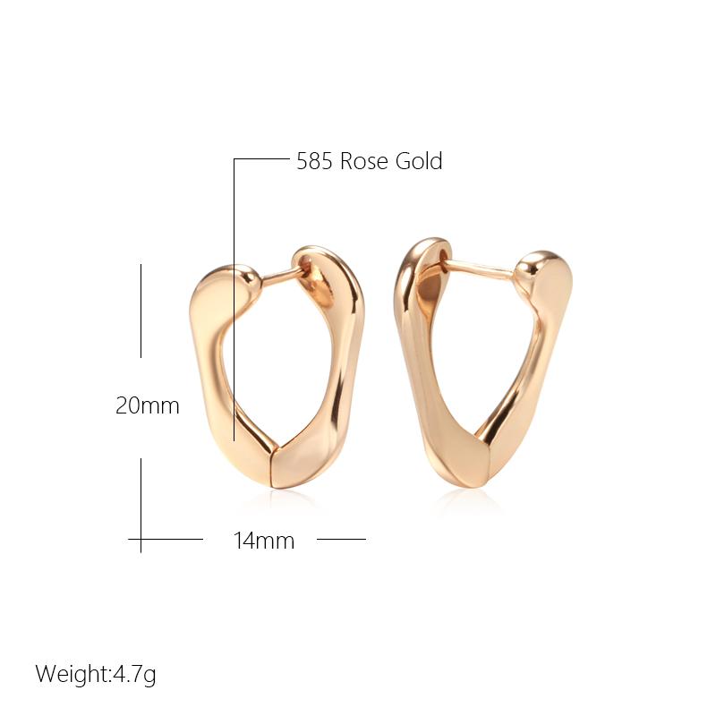 Modische Glänzende Damen Ohrhänger Roségold Farbe Minimalistische Geometrische Ohrringe Hohe Qualität Tägliches Feinschmuckstück