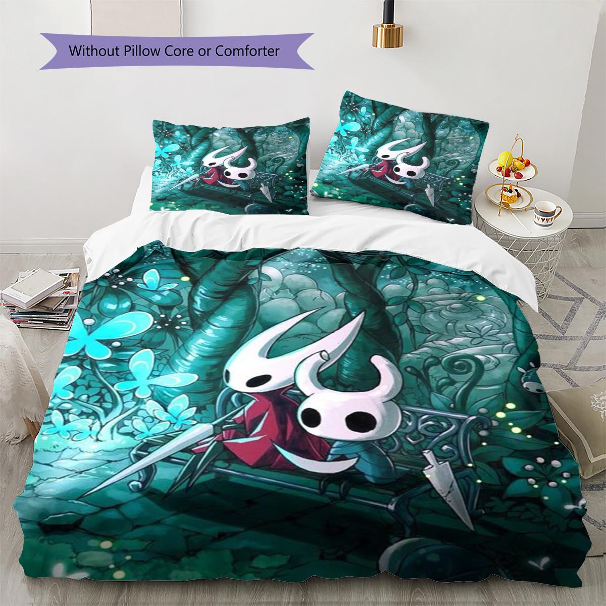 

Hollow Knight Silksong Pattern Bedding Quilt Set Quilt Cover Pillowcase Home Decoration Birthday Gift (1 * duvet cover + 2 * pillowcase, without core) 135x200cm