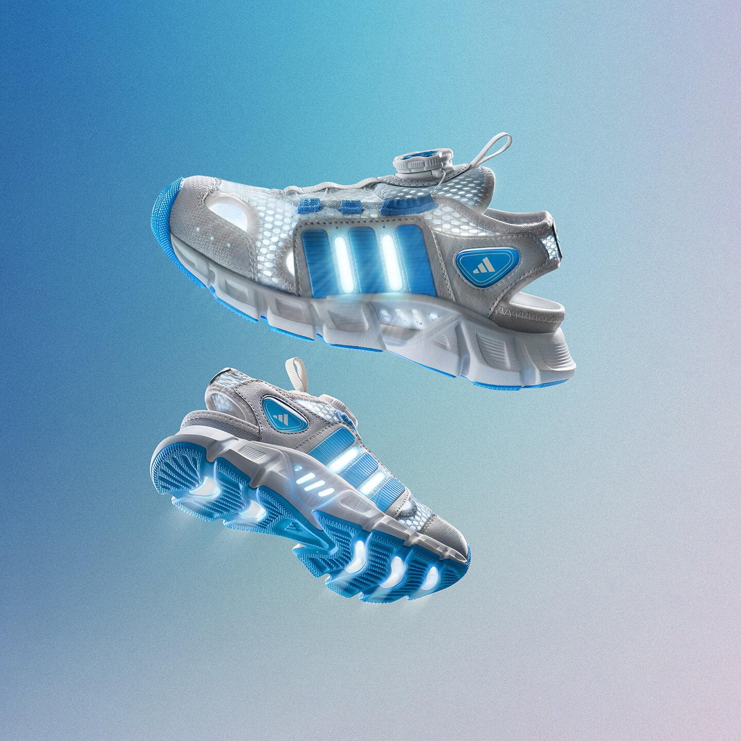 Adidas Тканевая низкая сандалия Серо-синяя Детская 28