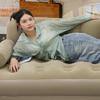 Air Couch With Air Pump Leakproof Valve Lounge Chair Inflatable Camping Couch Foldable Bed For Outdoor Beach Travel Hiking Road