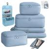 Travel Compression Pouch 9-Piece Set - Saves 50% Space [2026 New Design] Convenient Travel Compression Bags, Packing Pouches, Toiletry Bags, Water-Rep