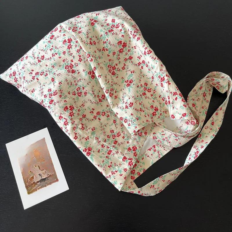 

Portable Ladies Flower Shopping Bag Retro Floral Women s Thin Cotton Shoulder Bags College Girls Class Book Tote Purse Handbags