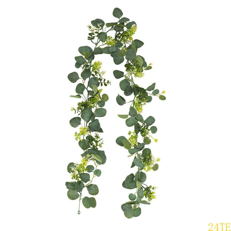 24TE Realistic 180cm Eucalyptuses Vine Adornment With 60 Blooms For Event Styling