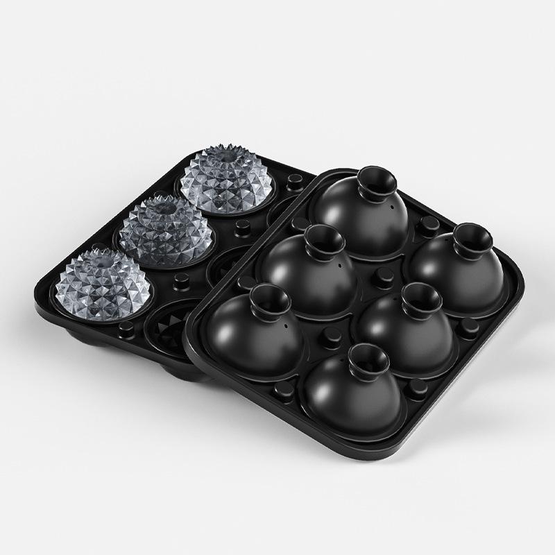 

Ice Cube Mold Silicone Tray Easy Make Release Ice Ball Tools with Lid Funnel Perfect for Freezer Chilling Whiskey Parties Drink