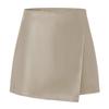 Jupe Wrap Taille Haute pour Femme Mini-Jupe Irrégulière en PU Jupe-Short Sexy en Simili-Cuir pour l'Automne