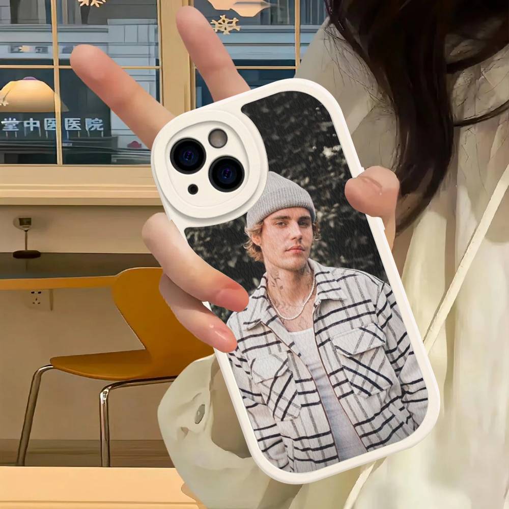 

Чехол из кожи для телефона iPhone 16 15 14 16E 13 12 11 Pro Max Plus с изображением певца Джастина Бибера iPhone 14