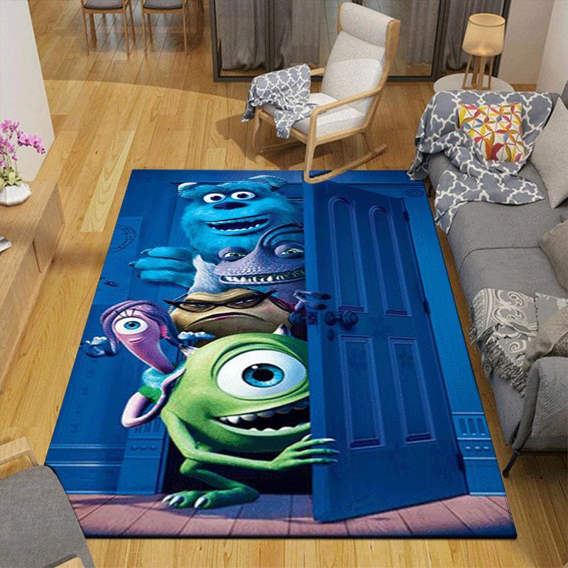 1pc Monsters, Inc Pattern Area Rug Soft Flannel Floor Mat for Living Room,Office,Bedroom and Carpet