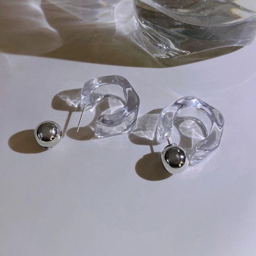 Lightweight Acrylic Hoop Earrings Metal Resin Earrings New Fashion Earrings Women Jewelry